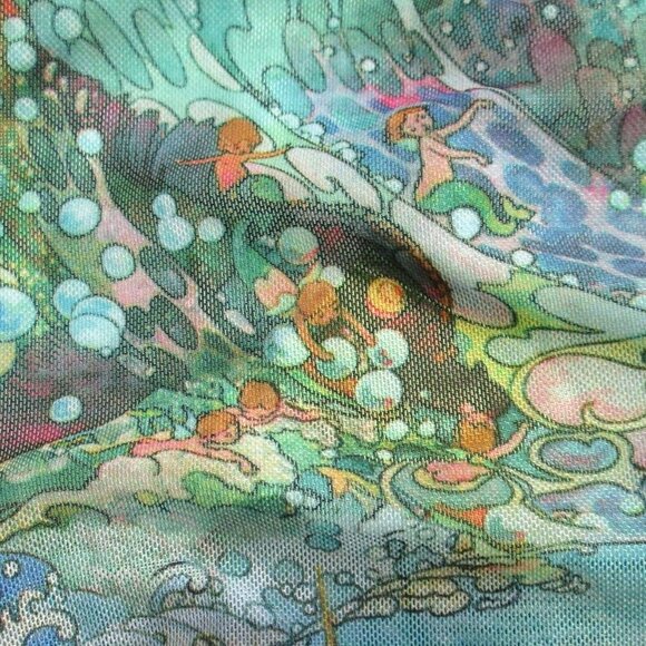 NWT BlackMilk Mermagic Mermaid Fairy Wrap Midaxi Mesh Tiered Midi Dress XS - Picture 8 of 10